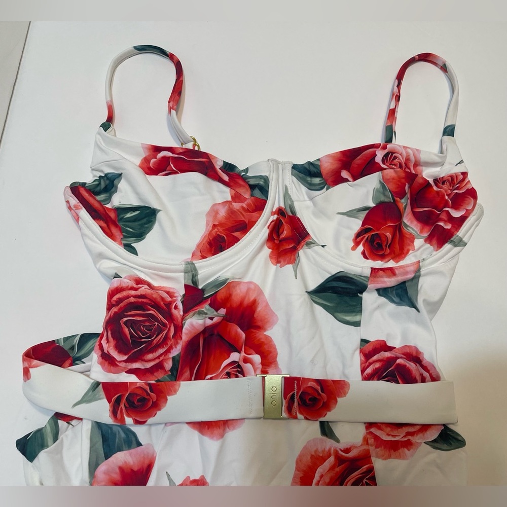 Onia Danielle Rose One Piece Belted Swimsuit Sz M ๐๐น - Picture 4 of 10